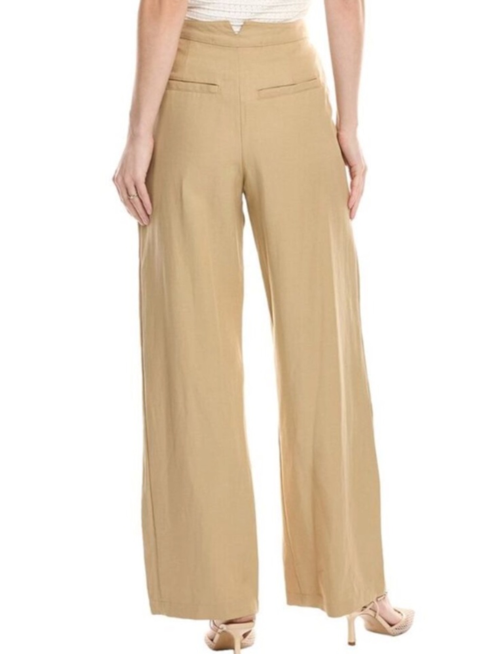 Enza Costa Linen Blend Pleated Wide Leg Pant - Color: Tan - Size Medium (2) -NWT - Picture 2 of 6